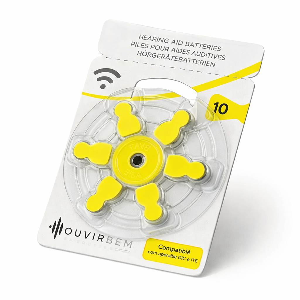 Pilha A10 para Aparelhos Auditivos cartelas (3-6-12)